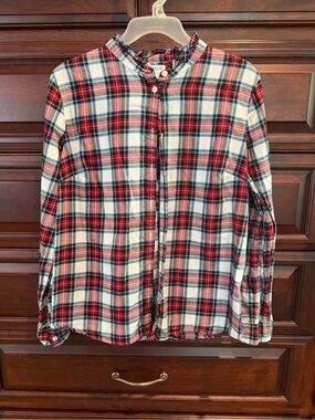 J. Crew Red, White & Navy Plaid Button-Down Shirt